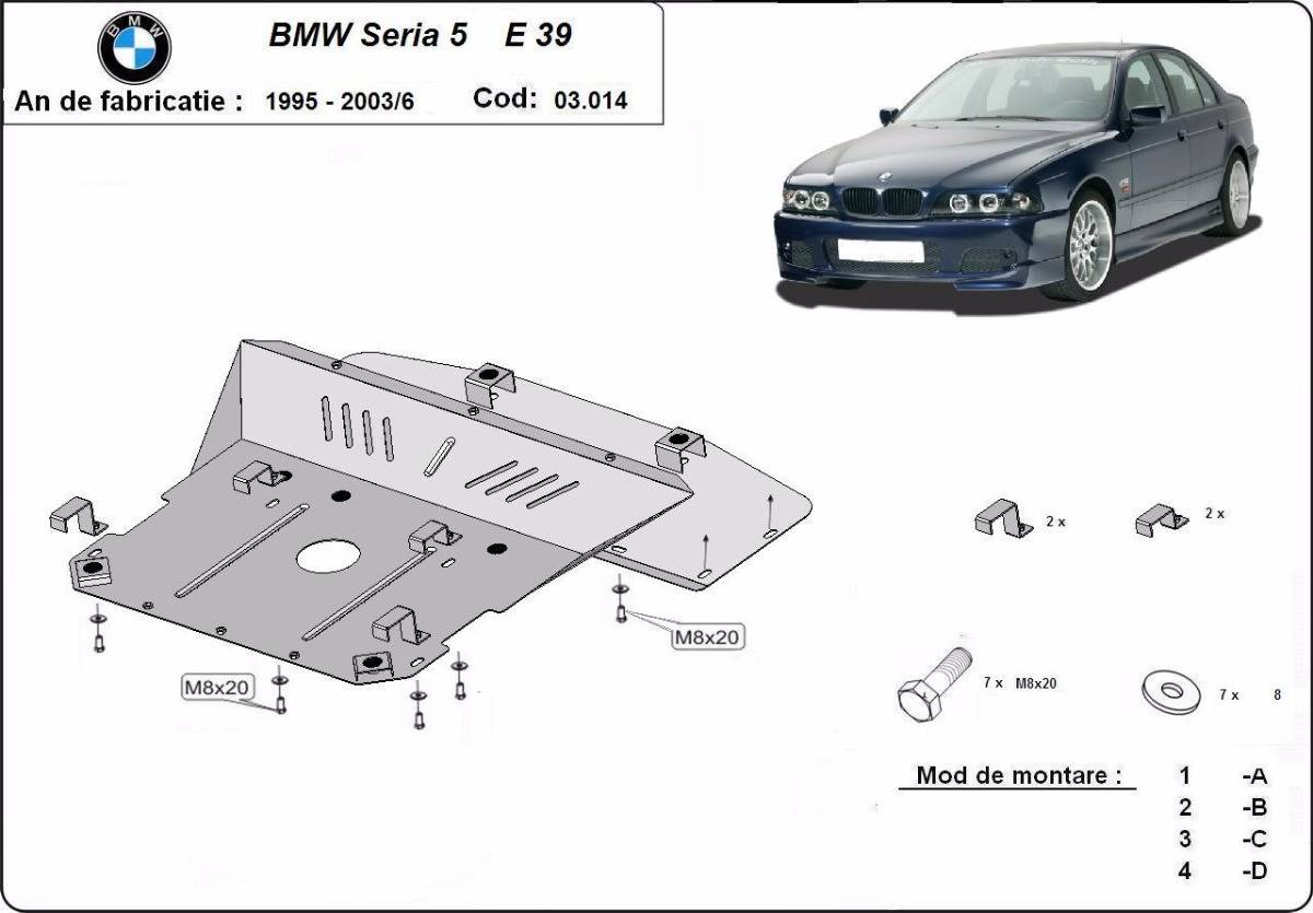 Cubre cárter metálico BMW Serie 5 E39 (1995-2003) a medida