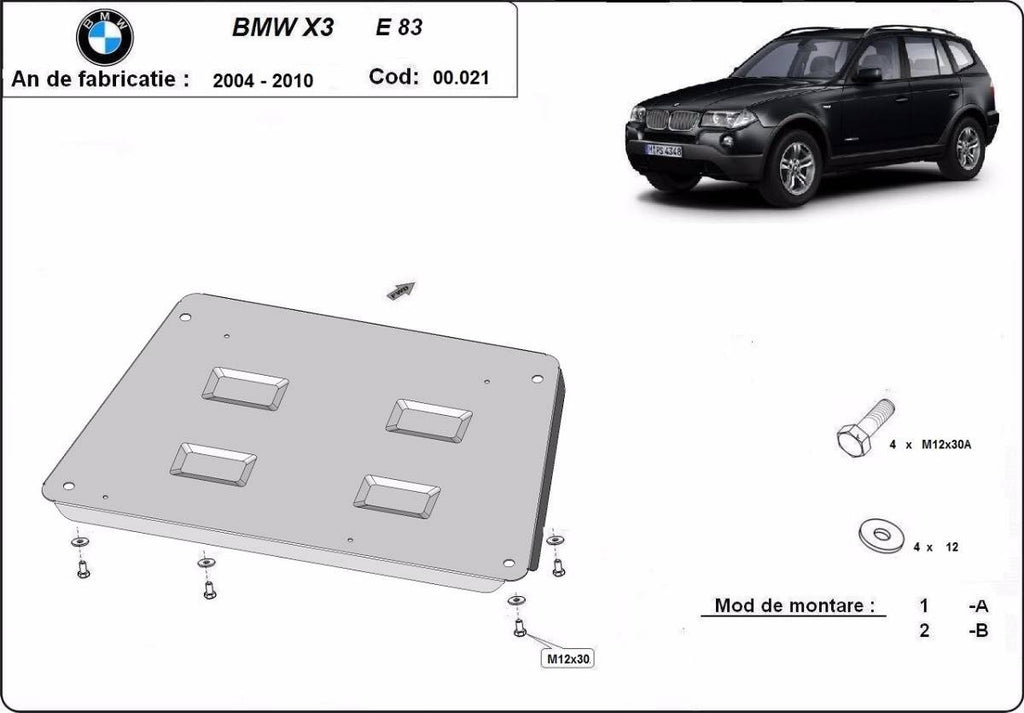 Cubre cárter metálico BMW X3 (2003-2010) a medida