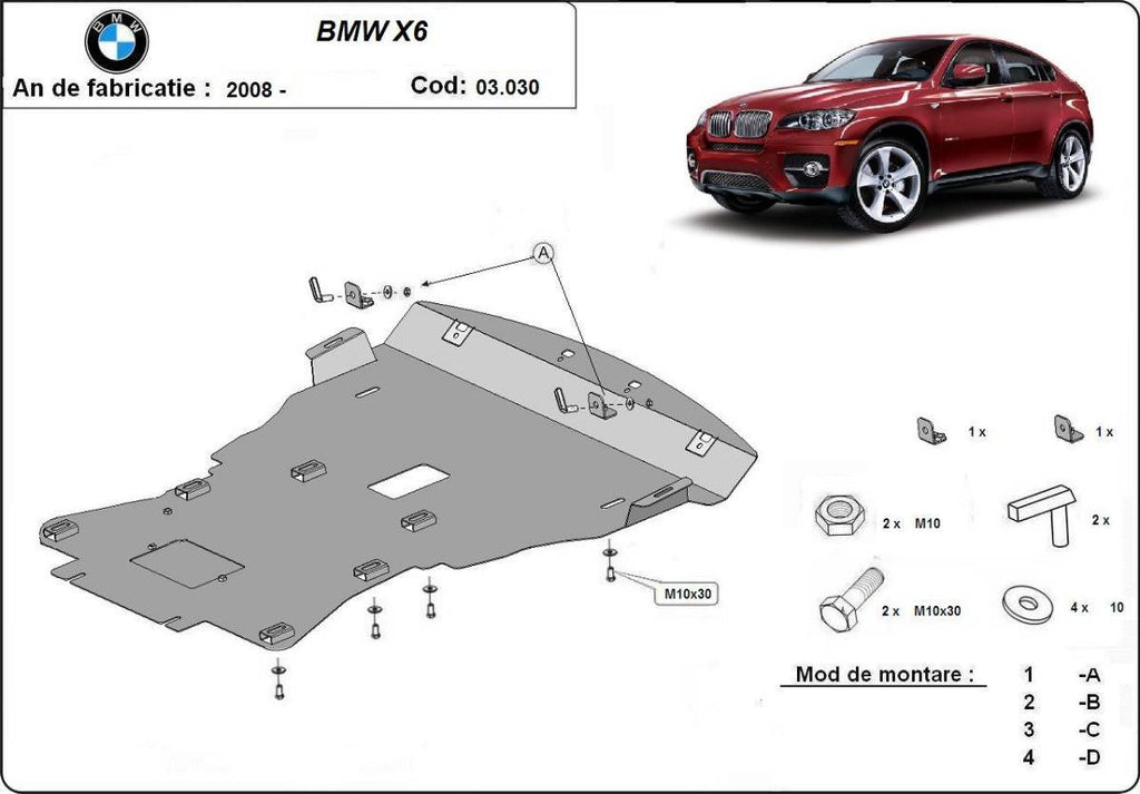 Cubre cárter metálico BMW X6 (2007-2014) a medida