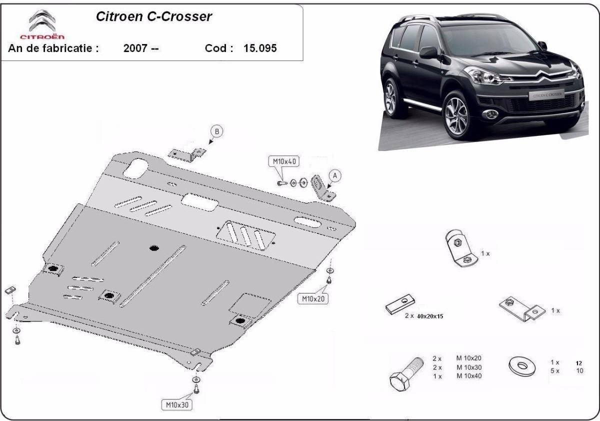 Cubre cárter metálico Citroën C - Crosser (2007-2012) a medida