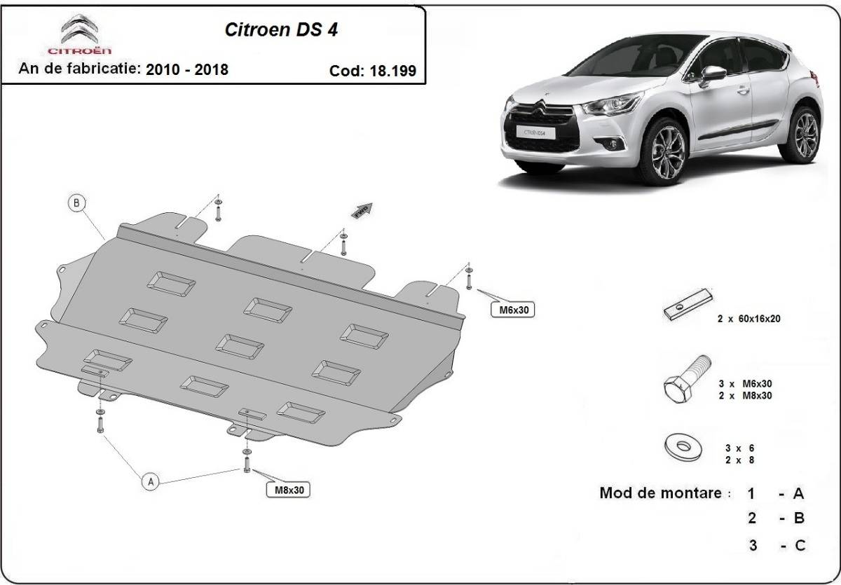 Cubre cárter metálico Citroën DS4 (2010-2018) a medida