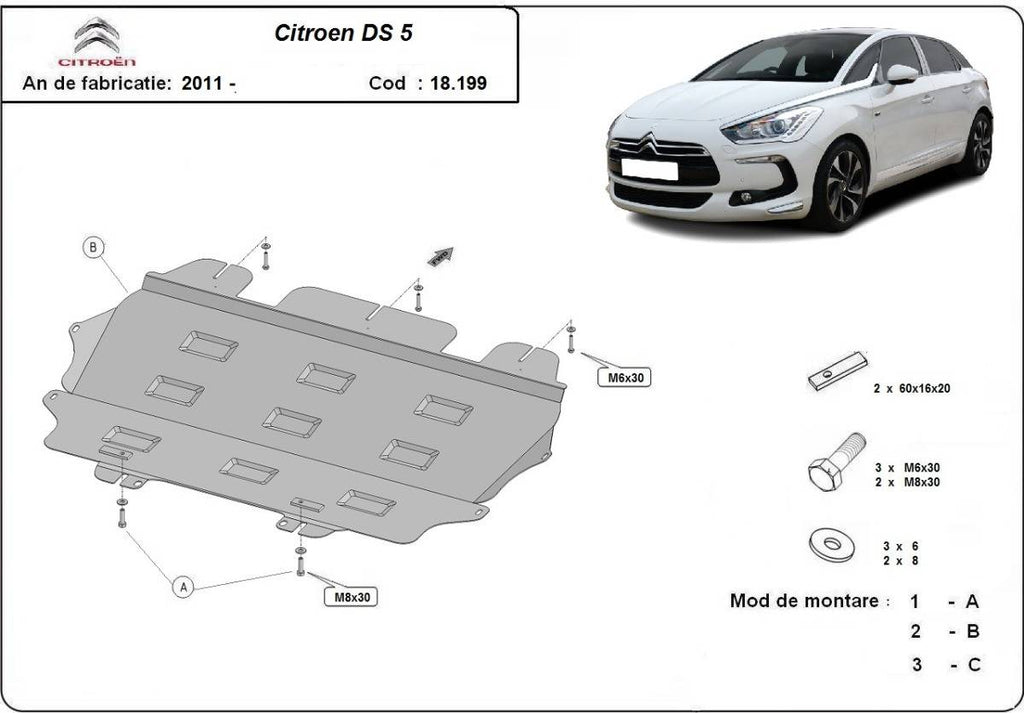 Cubre cárter metálico Citroën DS5 (2011-actualidad) a medida
