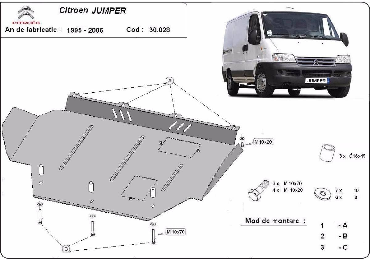 Cubre cárter metálico Citroën Jumper (1995-2006) a medida