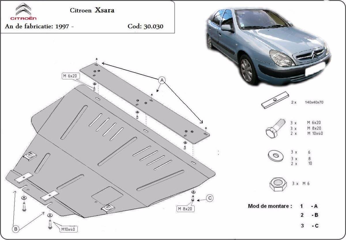 Cubre cárter metálico Citroën Xsara (1997-2004) a medida