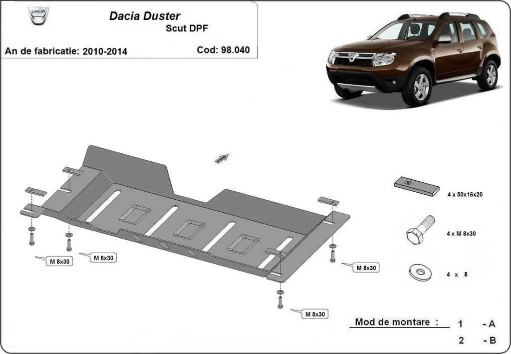 Protección DPF Dacia Duster (2010-2014)