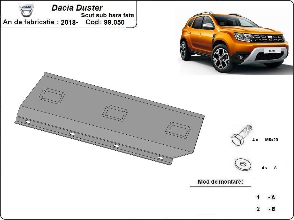 Protector de Parachoques Delantero de Acero Para Dacia Duster (2018-actualidad)