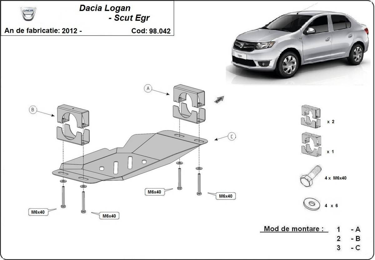 Cubre Metálico Para el Sistema Stop & Go, EGR Dacia Logan 2 (2012-2020)