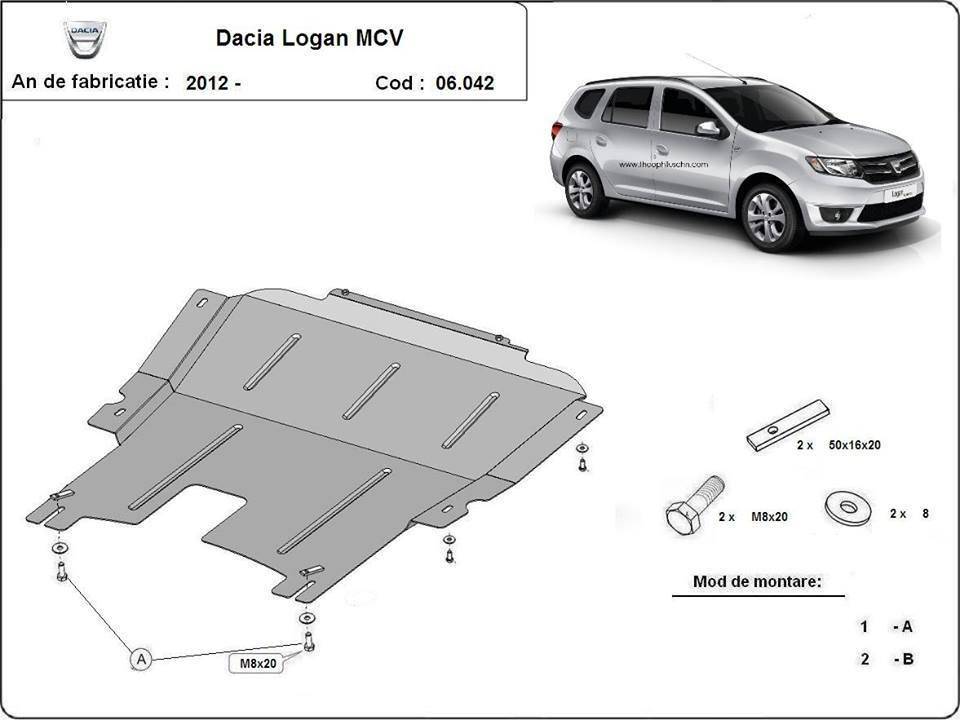 Cubre cárter metálico Dacia Logan MCV (2012-2020) a medida