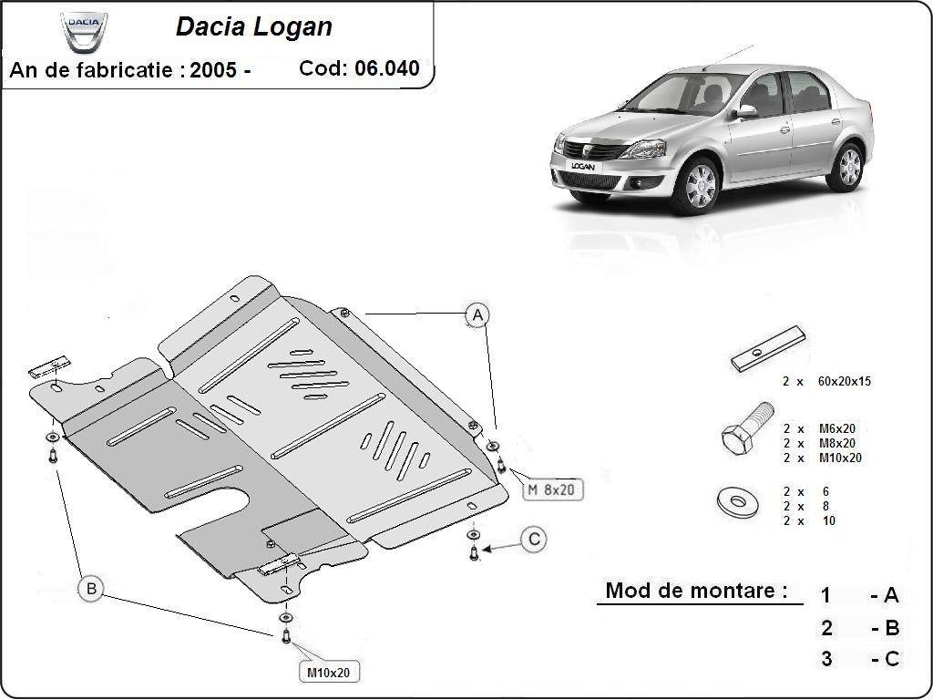 Cubre cárter metálico Dacia Logan 1 (2005-2012) a medida
