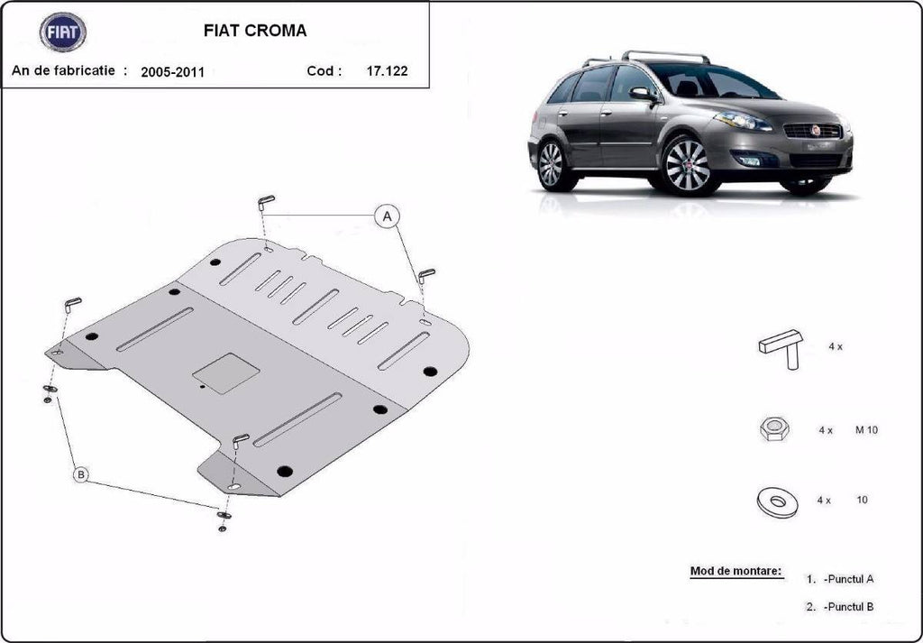 Cubre cárter metálico Fiat Croma (2005-2011) a medida