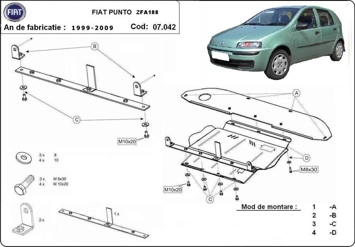 Cubre cárter metálico Fiat Punto (1999-2009) a medida