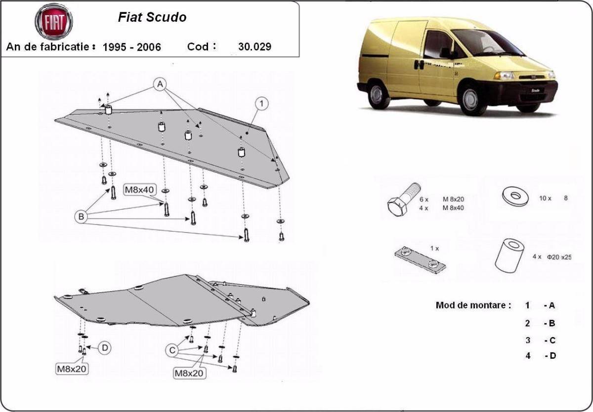 Cubre cárter metálico Fiat Scudo (1995-2006) a medida