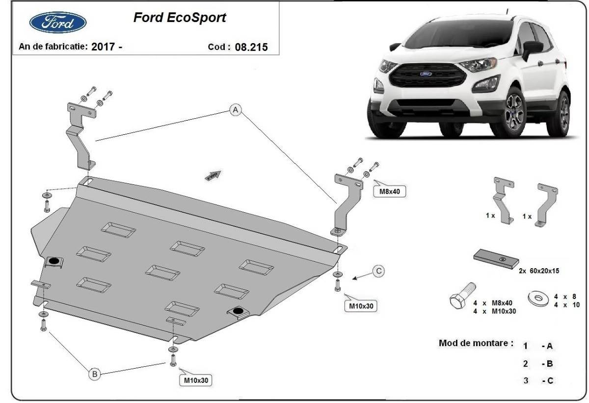 Cubre cárter metálico Ford Ecosport (2017-actualidad) a medida