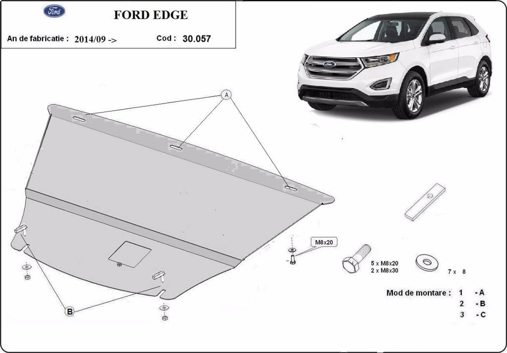 Cubre cárter metálico Ford Edge (2014-actualidad) a medida