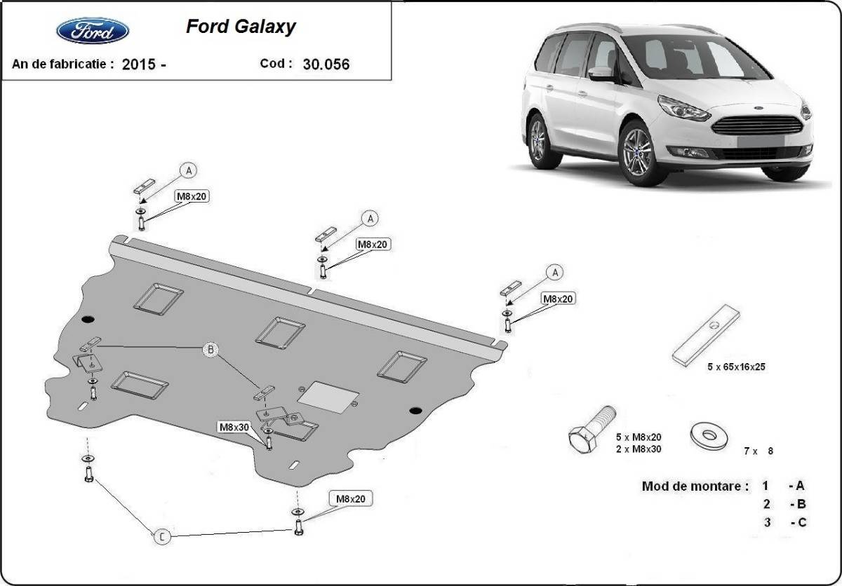 Cubre cárter metálico Ford Galaxy 3 (2015-actualidad) a medida