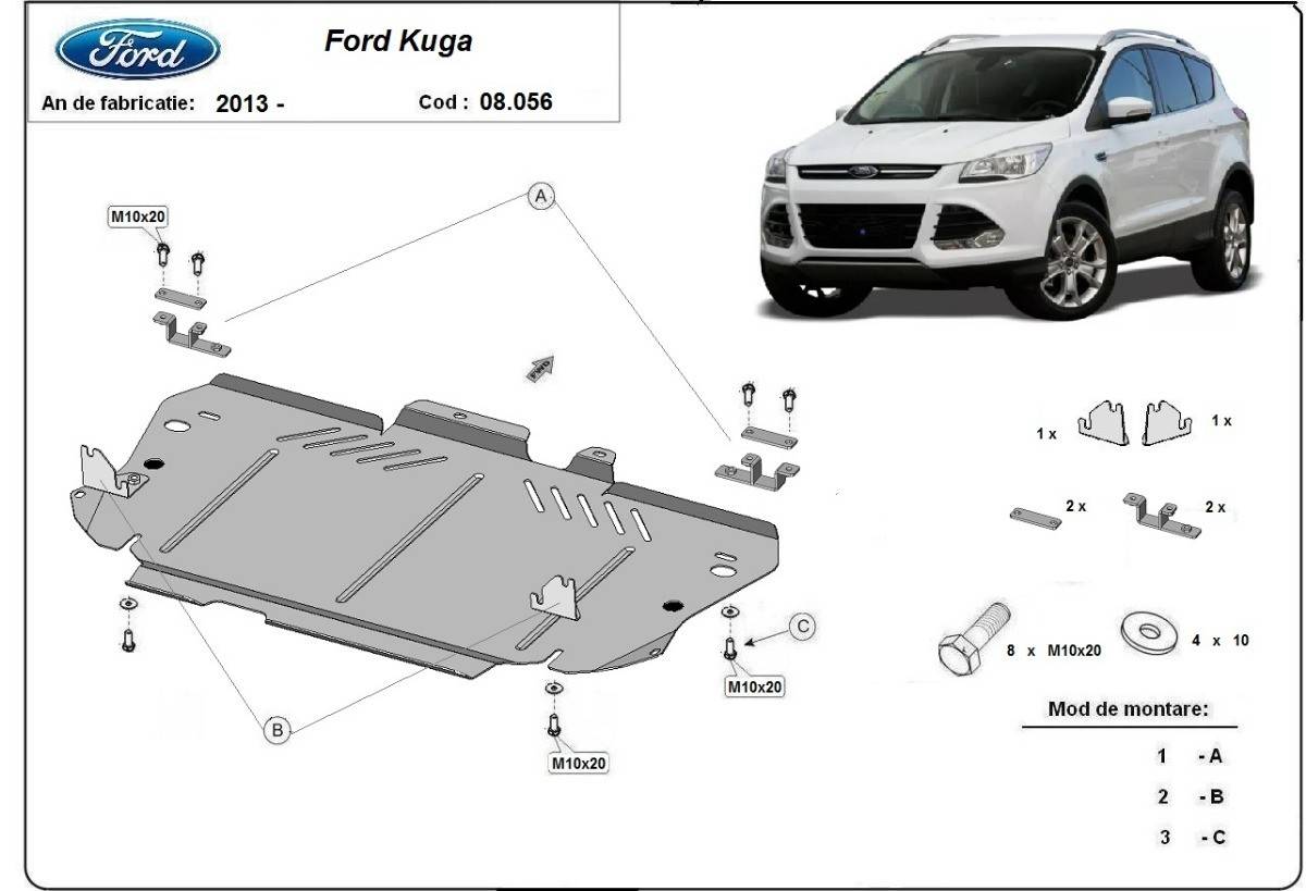 Cubre cárter metálico Ford Kuga (2013-2019) a medida