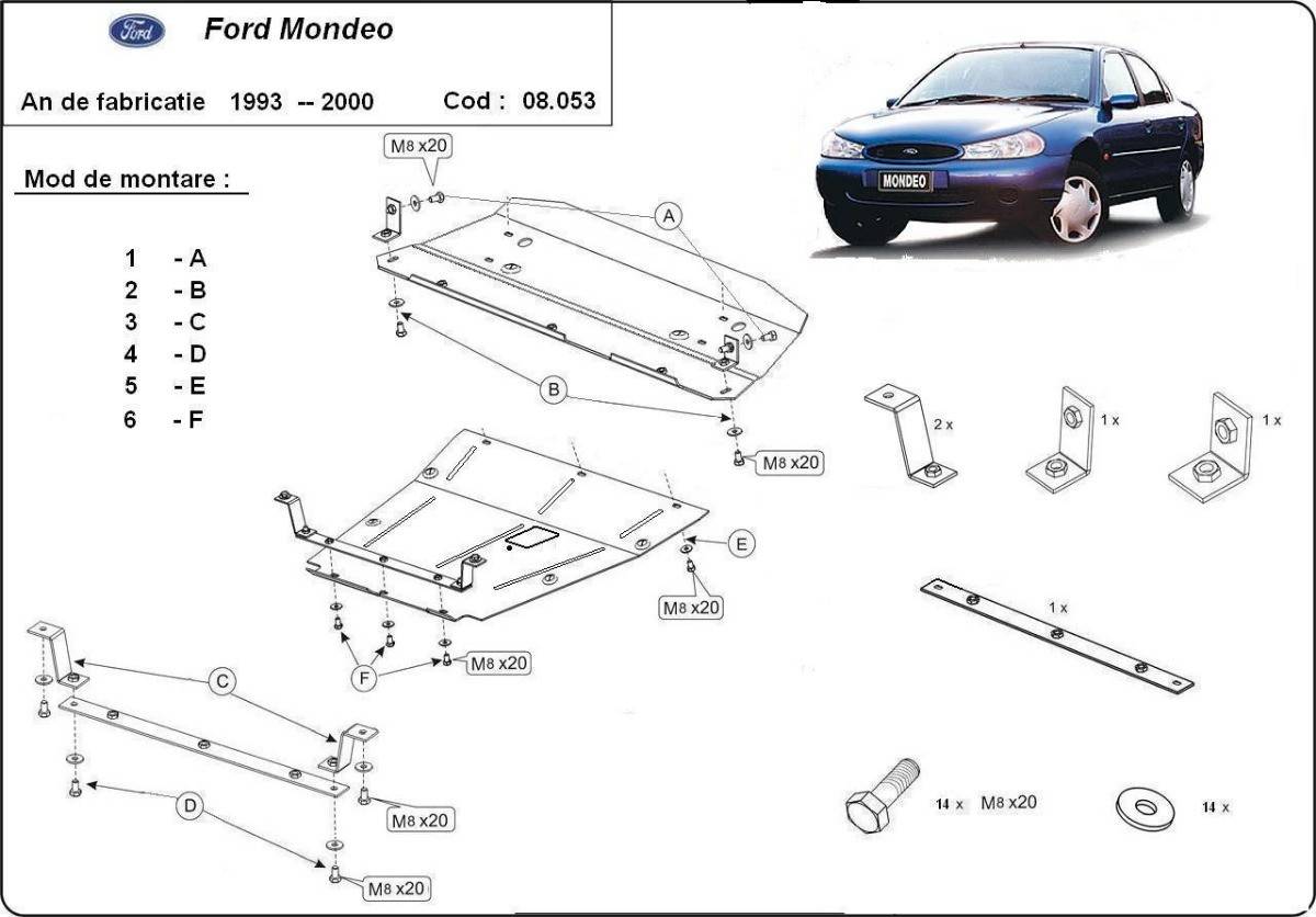 Cubre cárter metálico Ford Mondeo 1,2 (1993-2000) a medida