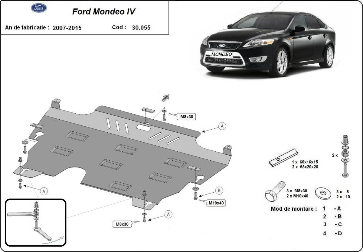 Cubre cárter metálico Ford Mondeo 4 (2007-2015) a medida