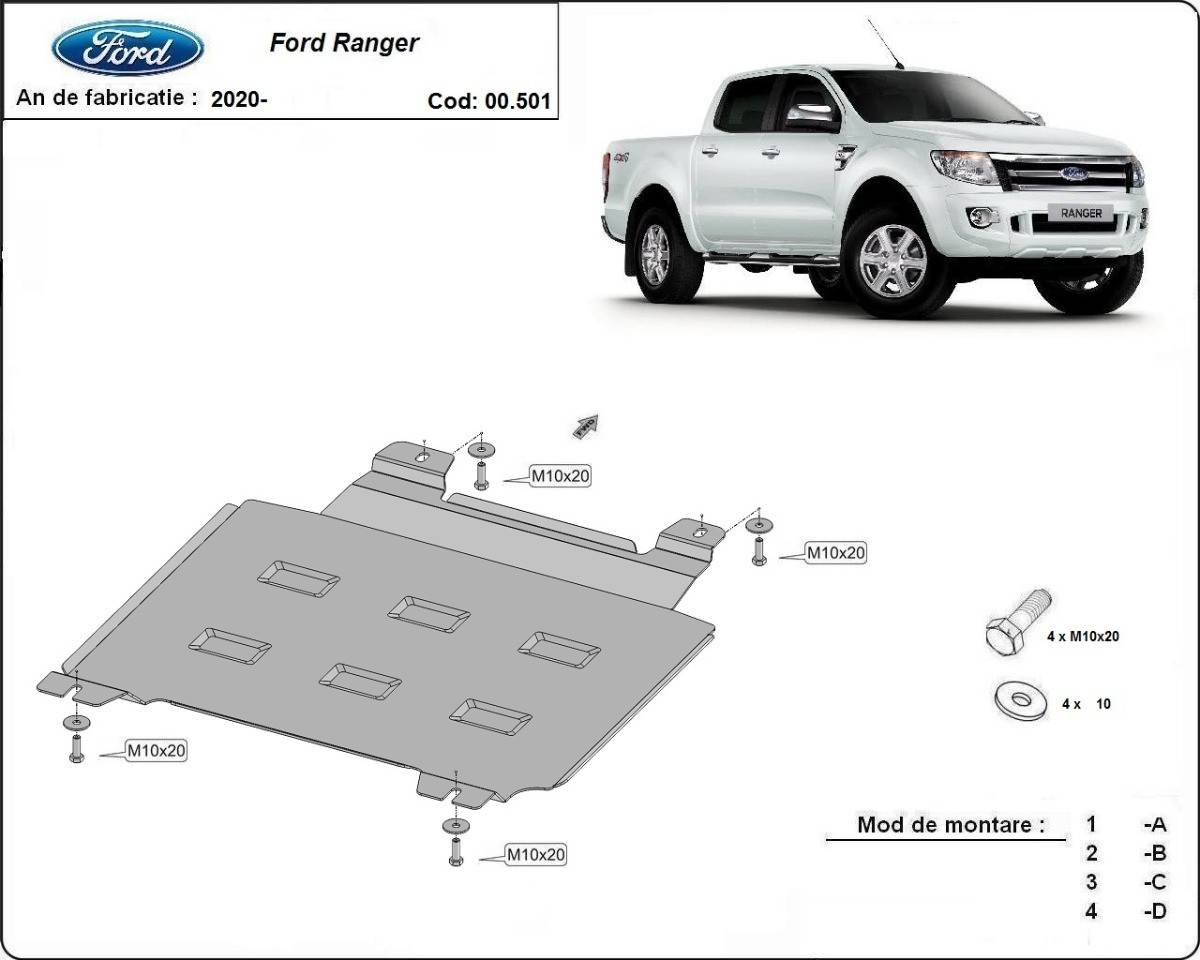 Protección de Caja de Cambios Ford Ranger (2020-2022)