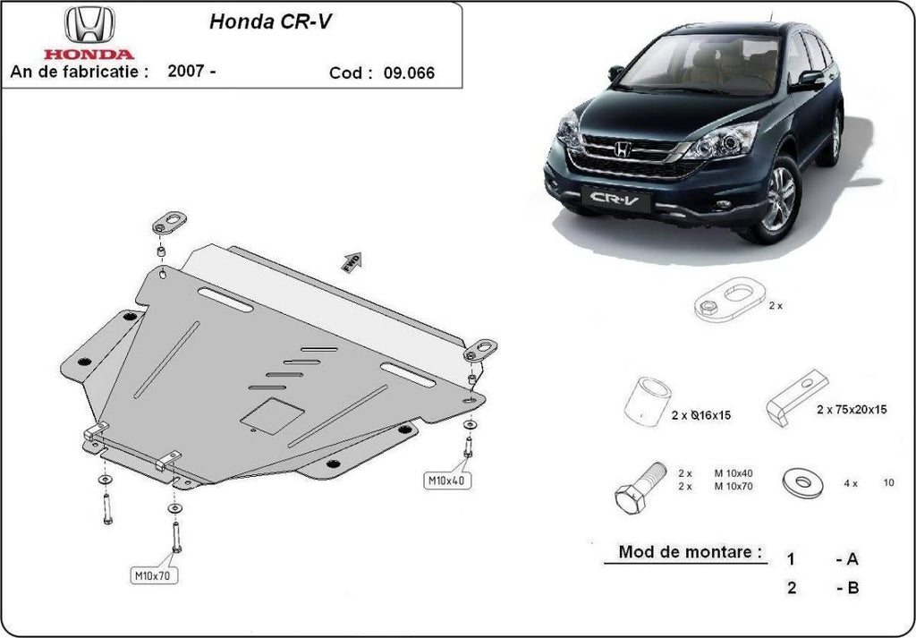 Cubre cárter metálico Honda CR-V (2007-2016) a medida