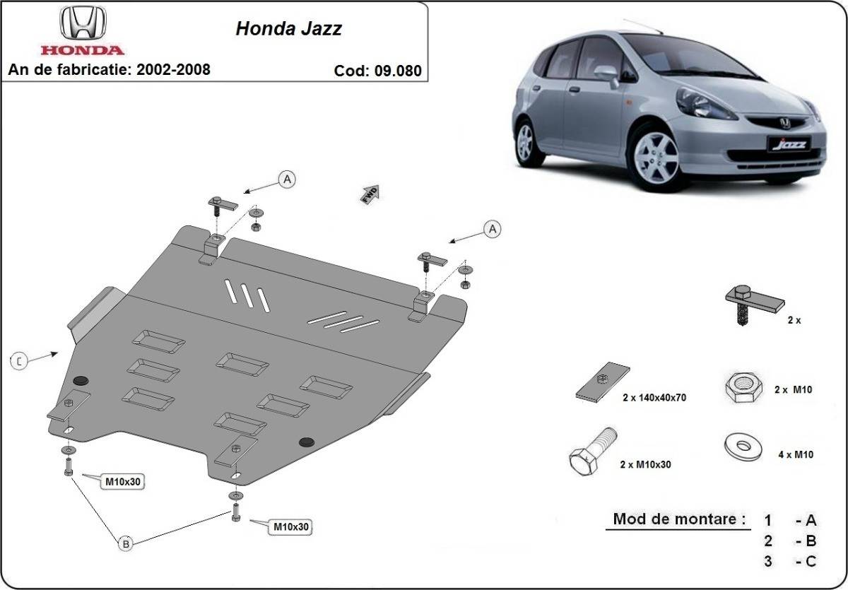 Cubre cárter metálico Honda Jazz (2002-2008) a medida