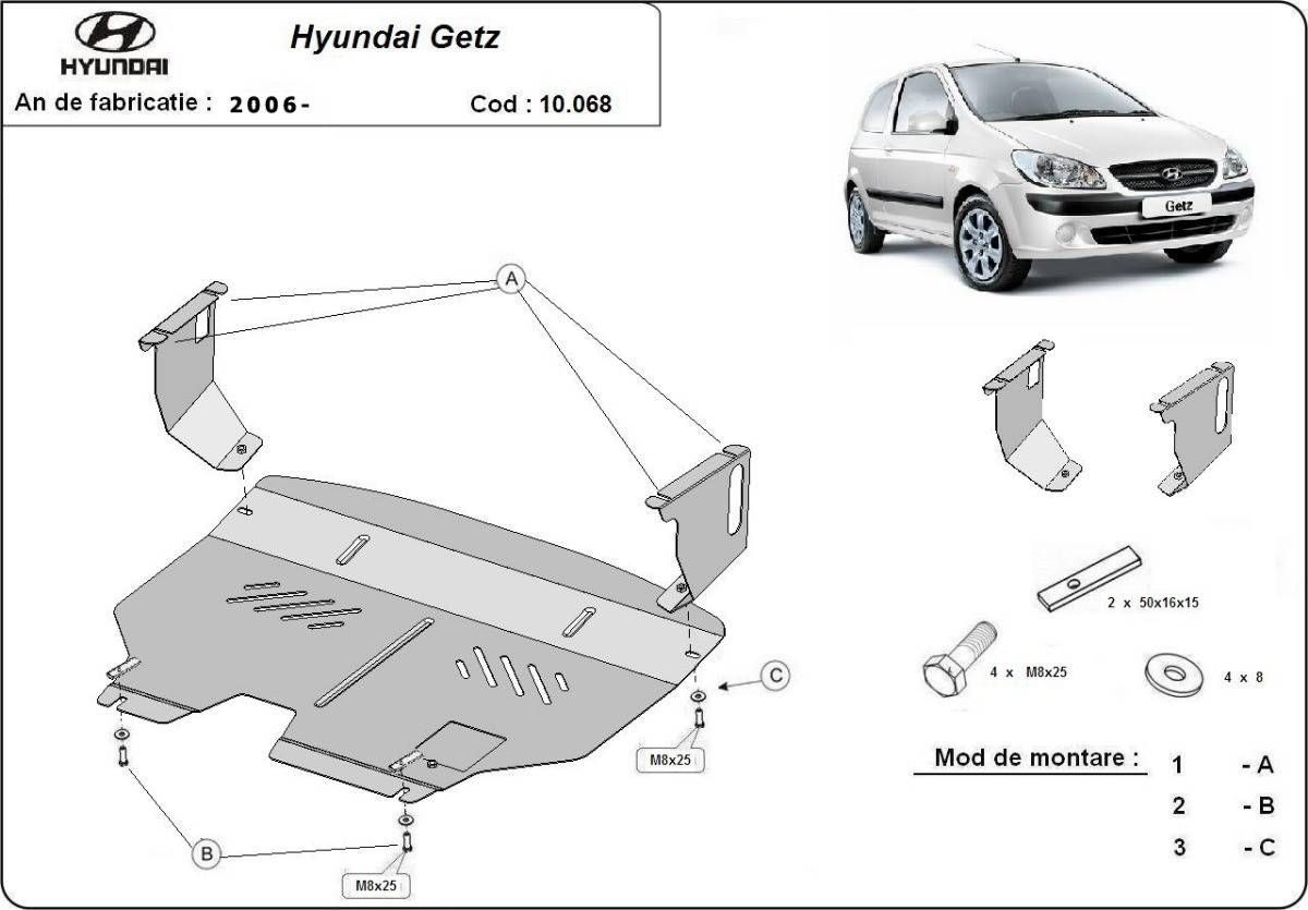 Cubre cárter metálico Hyundai Getz (2006-2010) a medida