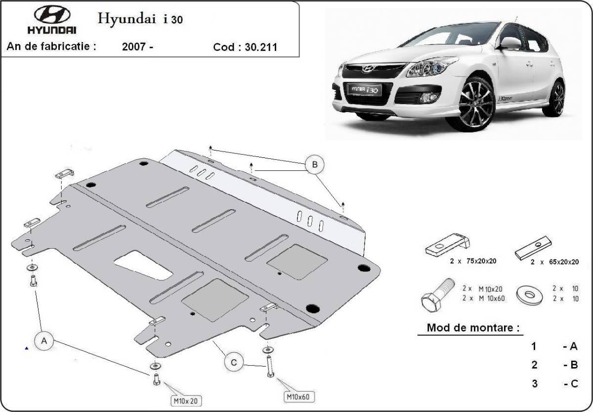 Cubre cárter metálico Hyundai I30 (2007-2011) a medida