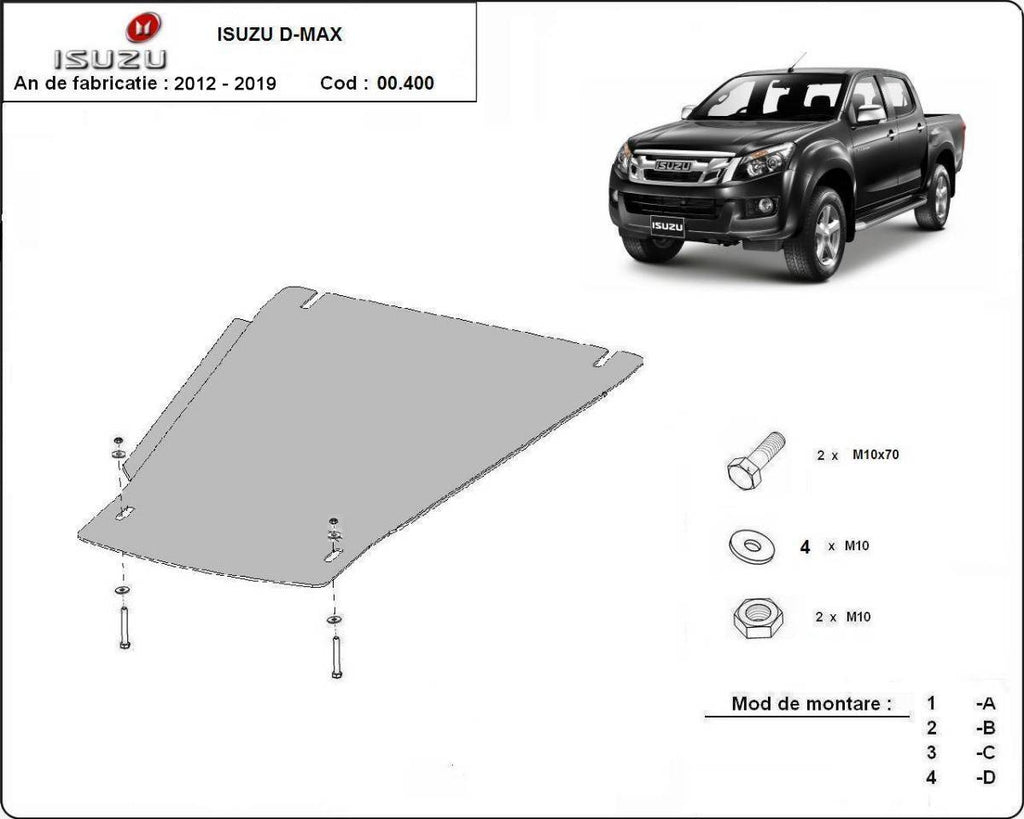 Protección de Caja de Cambios Isuzu D-Max (2012-2019)