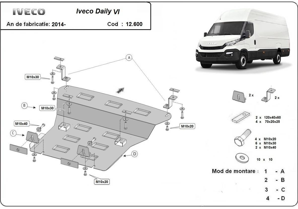 Cubre cárter metálico Iveco Daily 6 (2014-2020) a medida