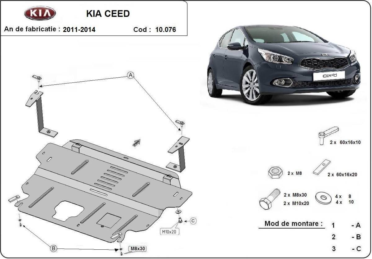 Cubre cárter metálico Kia Ceed (2012-2018) a medida