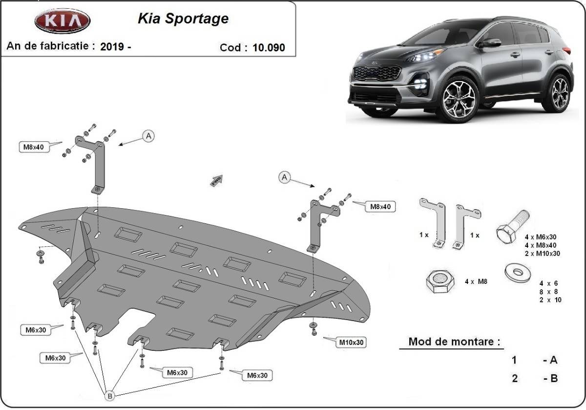 Cubre cárter metálico Kia Sportage (2019-2022) a medida