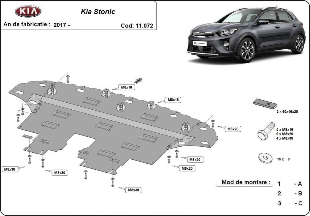 Cubre cárter metálico Kia Stonic (2017-2022) a medida