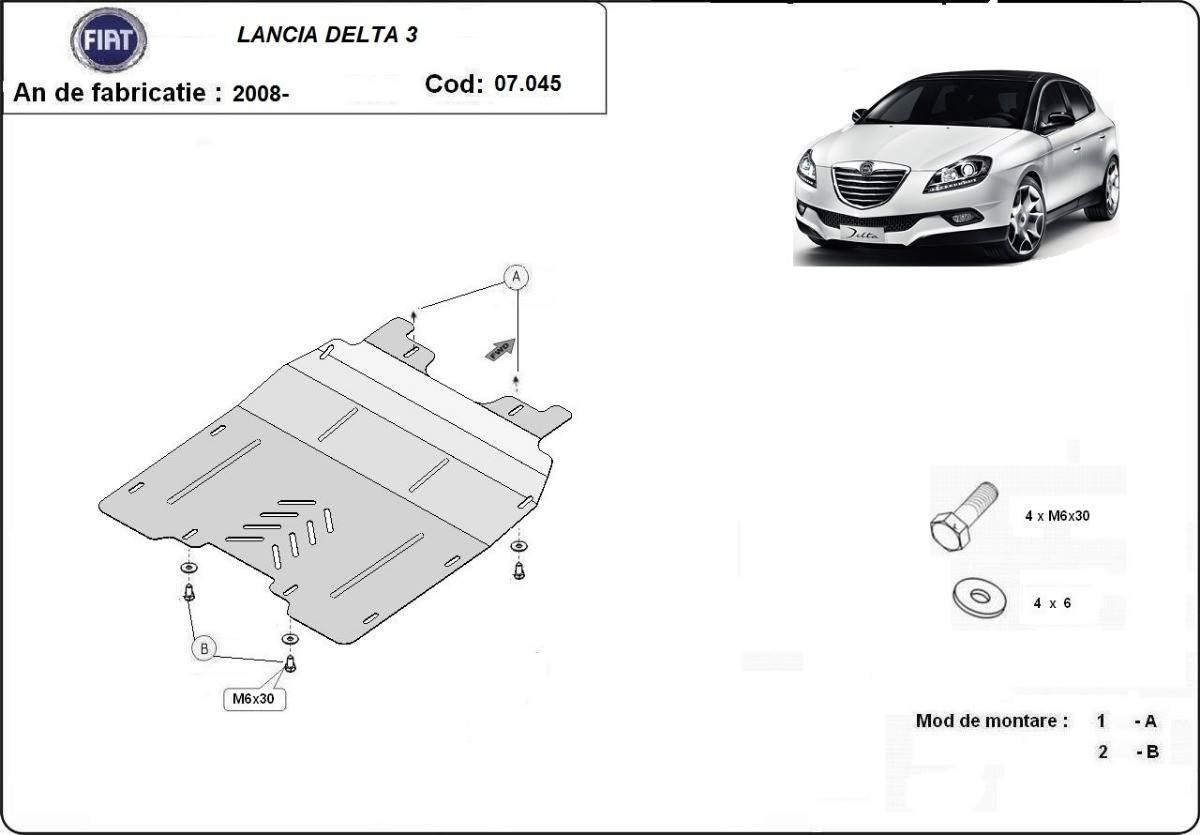 Cubre cárter metálico Lancia Delta 3 (2008-2014) a medida