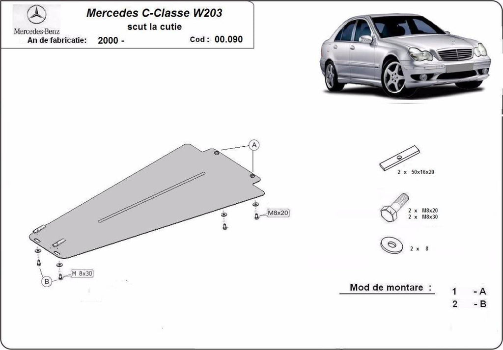 Protección de Caja de Cambios Mercedes C-Clase W203 (2000-2007)