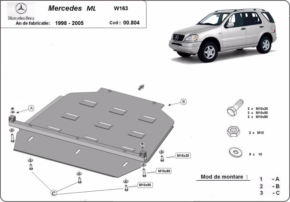 Protección de Caja de Cambios Mercedes ML W163 (1998-2005)