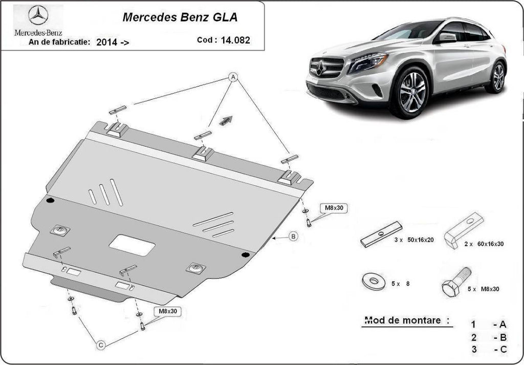 Cubre cárter metálico Mercedes GLA X156 (2014-2019) a medida