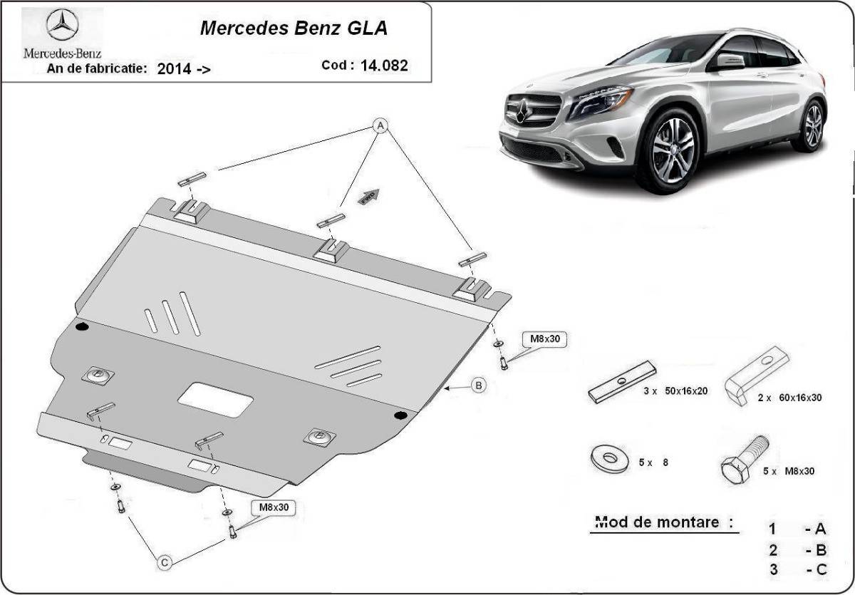 Cubre cárter metálico Mercedes GLA X156 (2014-2019) a medida