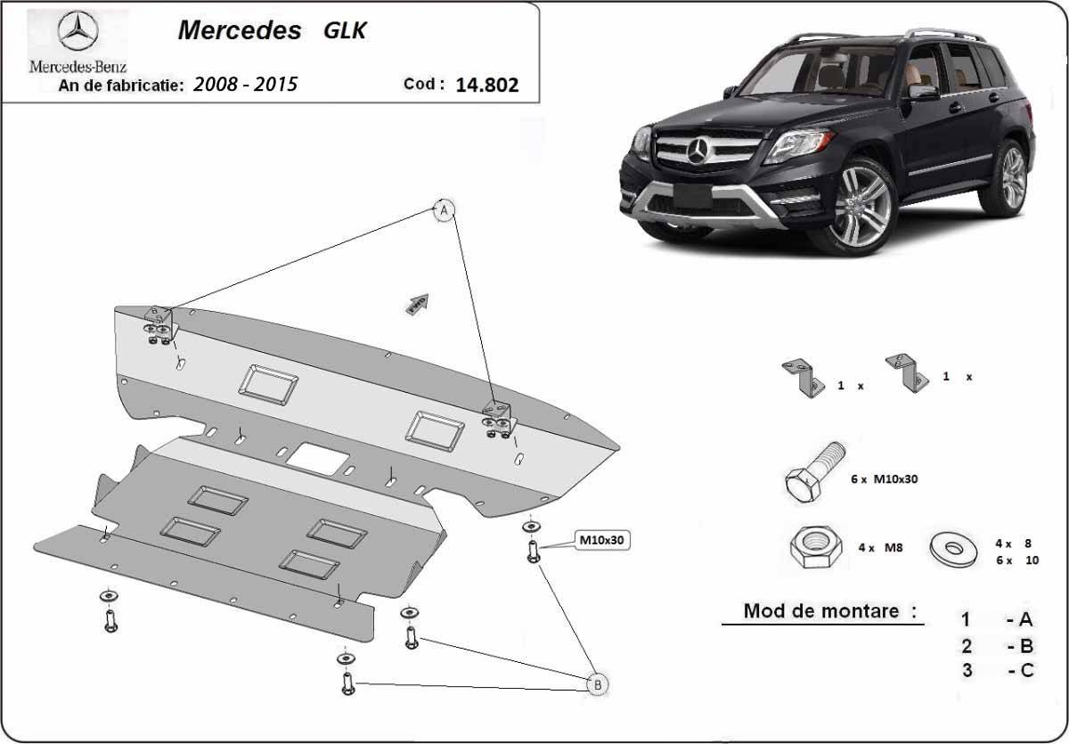 Cubre cárter metálico Mercedes GLK X204 (2008-2015) a medida