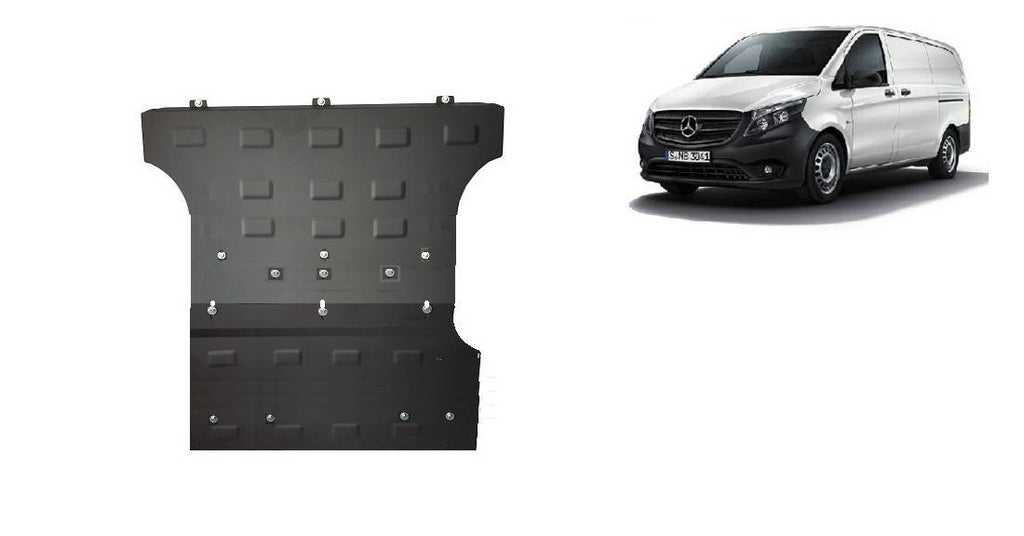 Cubre cárter metálico Mercedes Clase V W447 2.2 D, 4x2 (2014-2022) a medida