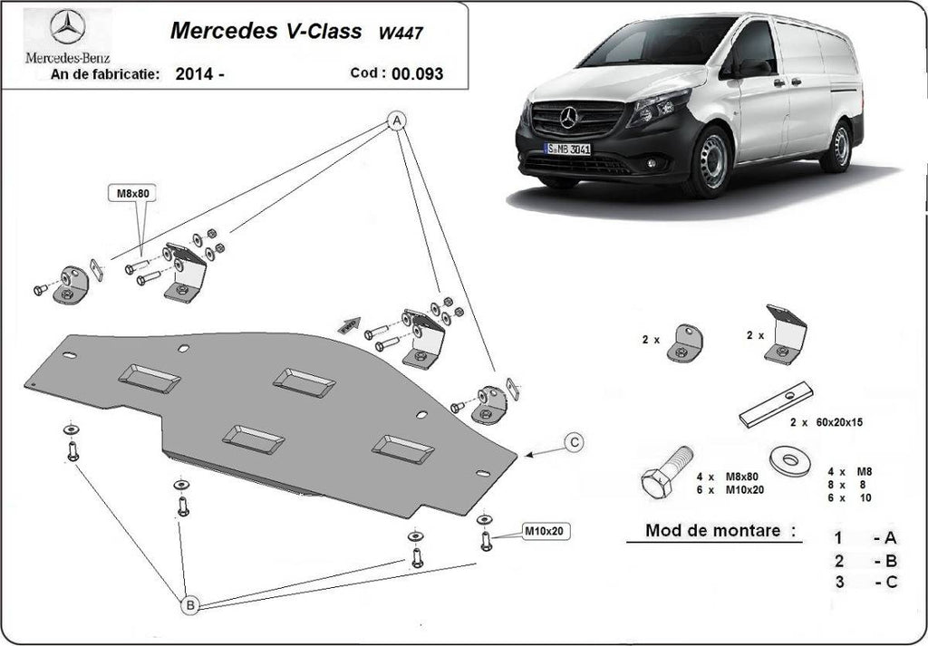 Protección del Sistema Stop&Go Mercedes Clase V W447, 4x2, 1.6 D (2014-2022)