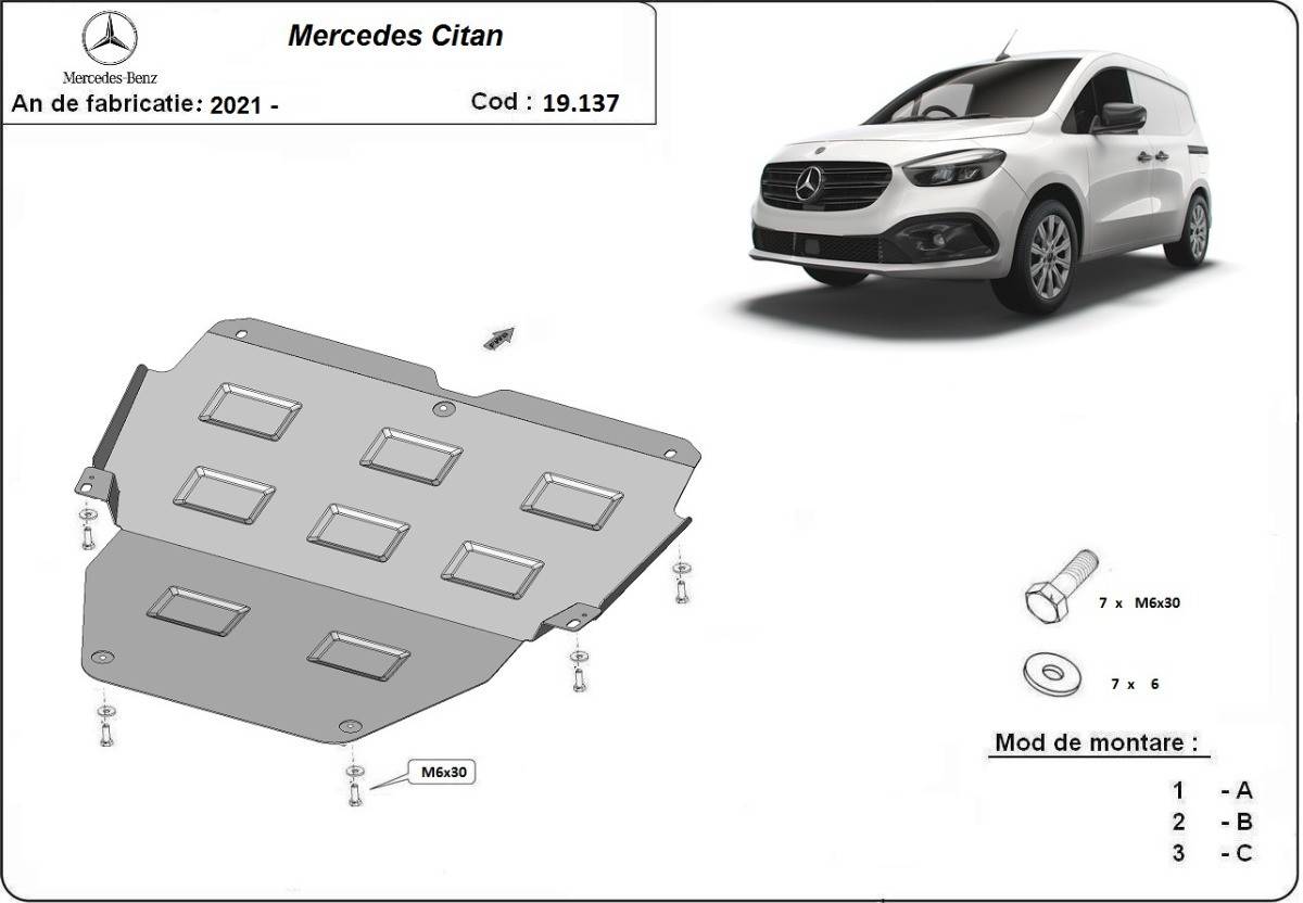 Cubre cárter metálico Mercedes Citan (2021-2022) a medida