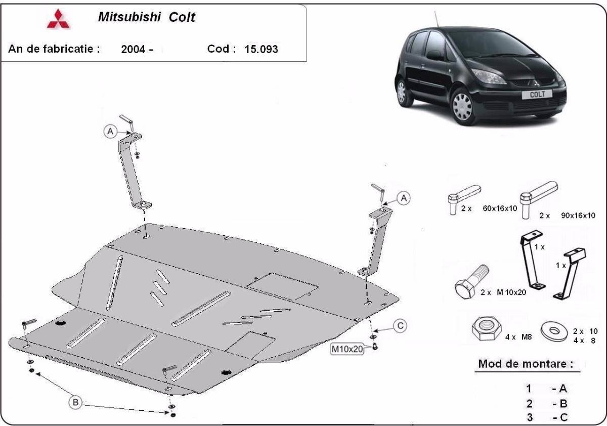 Cubre cárter metálico Mitsubishi Colt (2004-2022) a medida