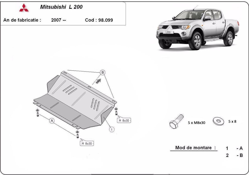Protector de Radiador de Acero Mitsubishi L 200 (2005-2015)