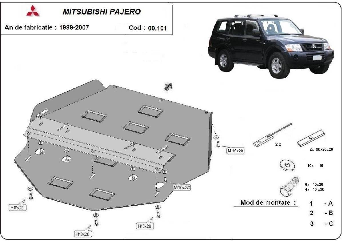 Protección de Caja de Cambios Mitsubishi Montero 3 (V60, V70) Vers. 2.0 (1999-2007)