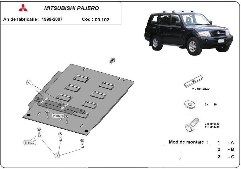 Protección de Caja de Cambios Mitsubishi Montero 3 (V60, V70) (1999-2007)
