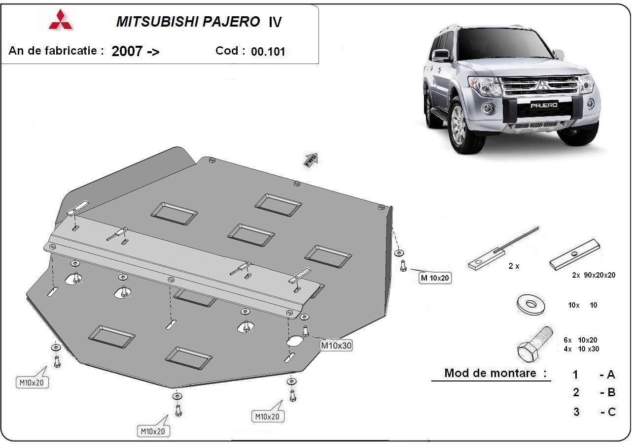 Protección de Caja de Cambios Mitsubishi Pajero 4 (V80, V90) (2007-2022)