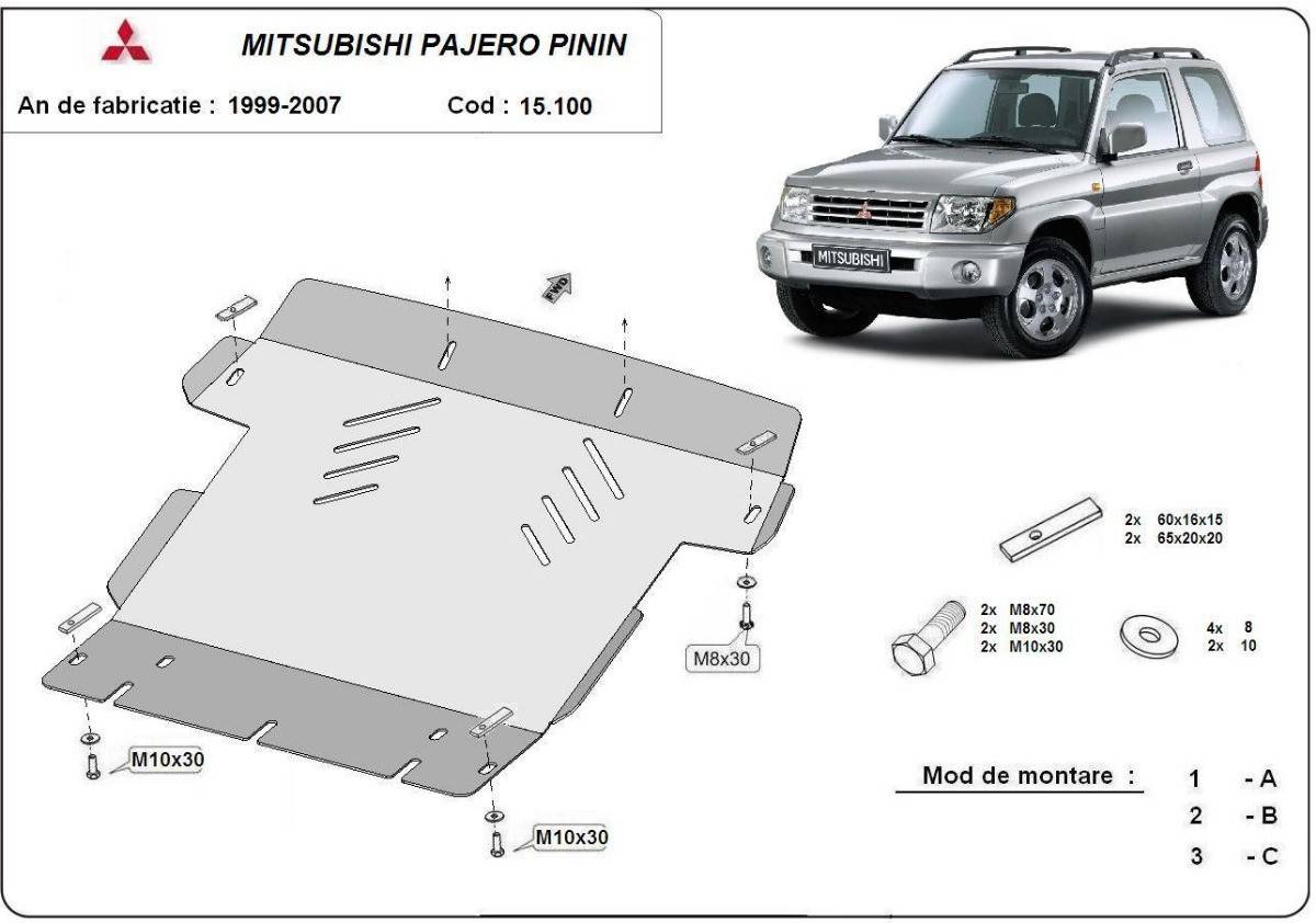 Cubre cárter metálico Mitsubishi Montero Pinin (1997-2007) a medida
