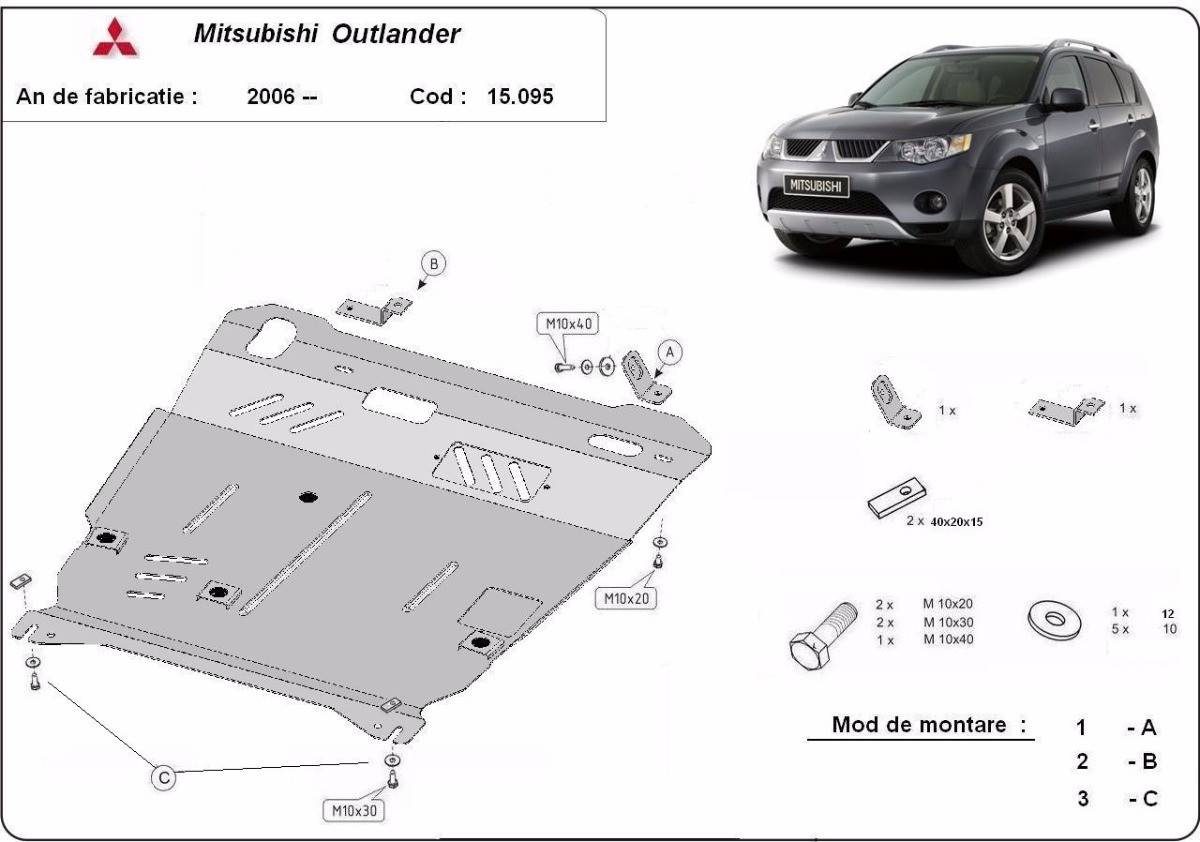 Cubre cárter metálico Mitsubishi Outlander (2006-2012) a medida