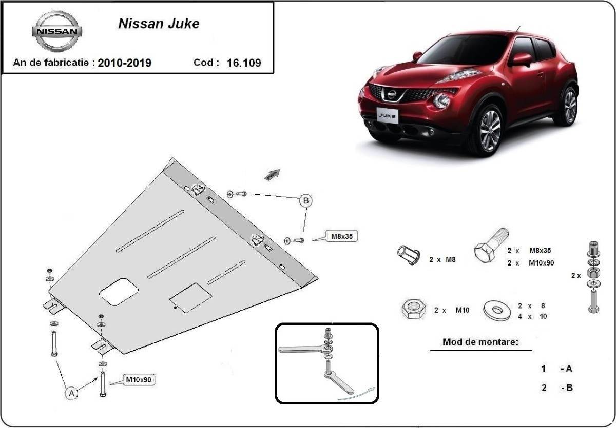 Cubre cárter metálico Nissan Juke (2010-2022) a medida