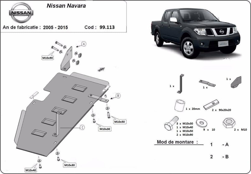 Protección del Depósito de Combustible Nissan Navara D40 (2005-2015)